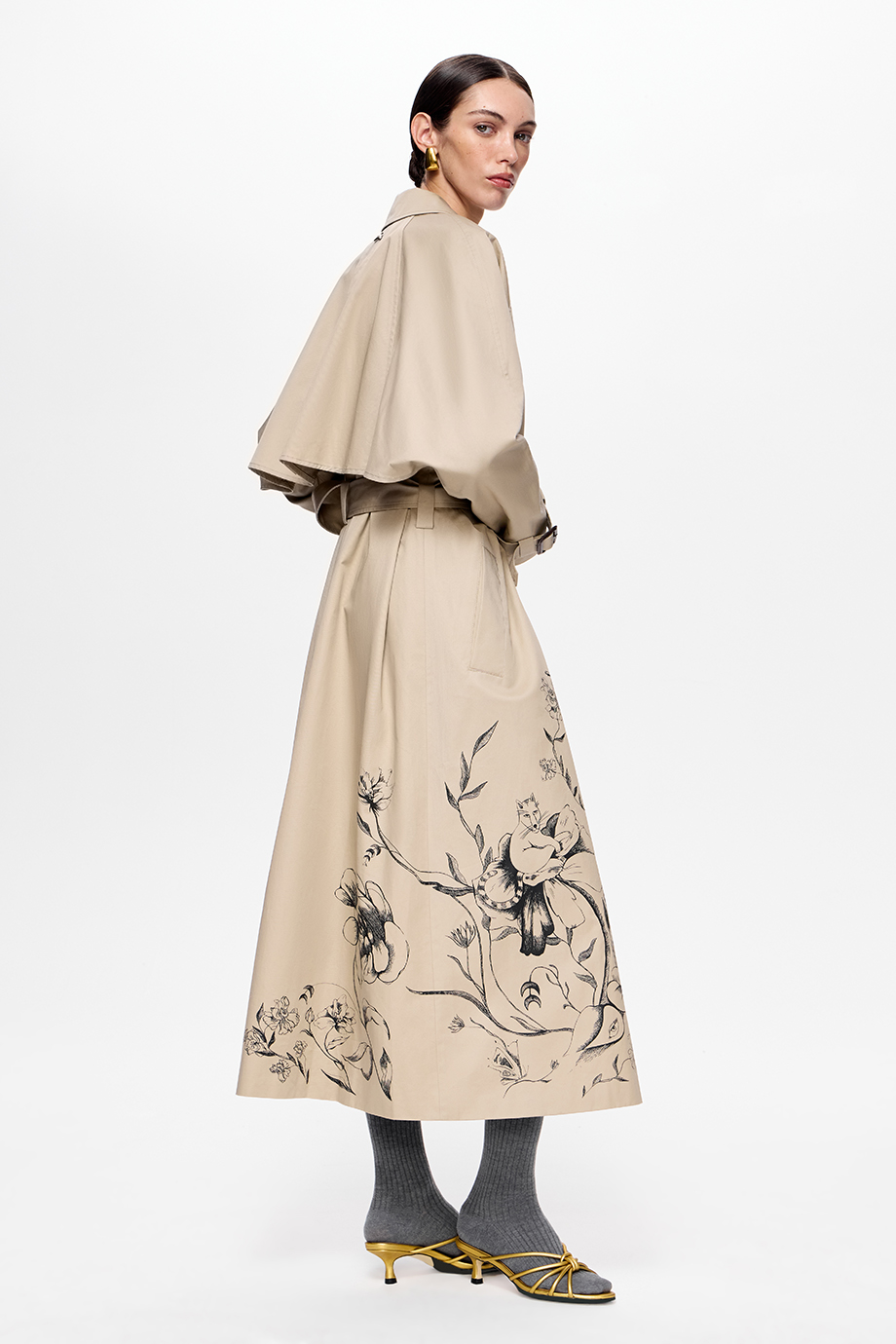 Тренч с принтом