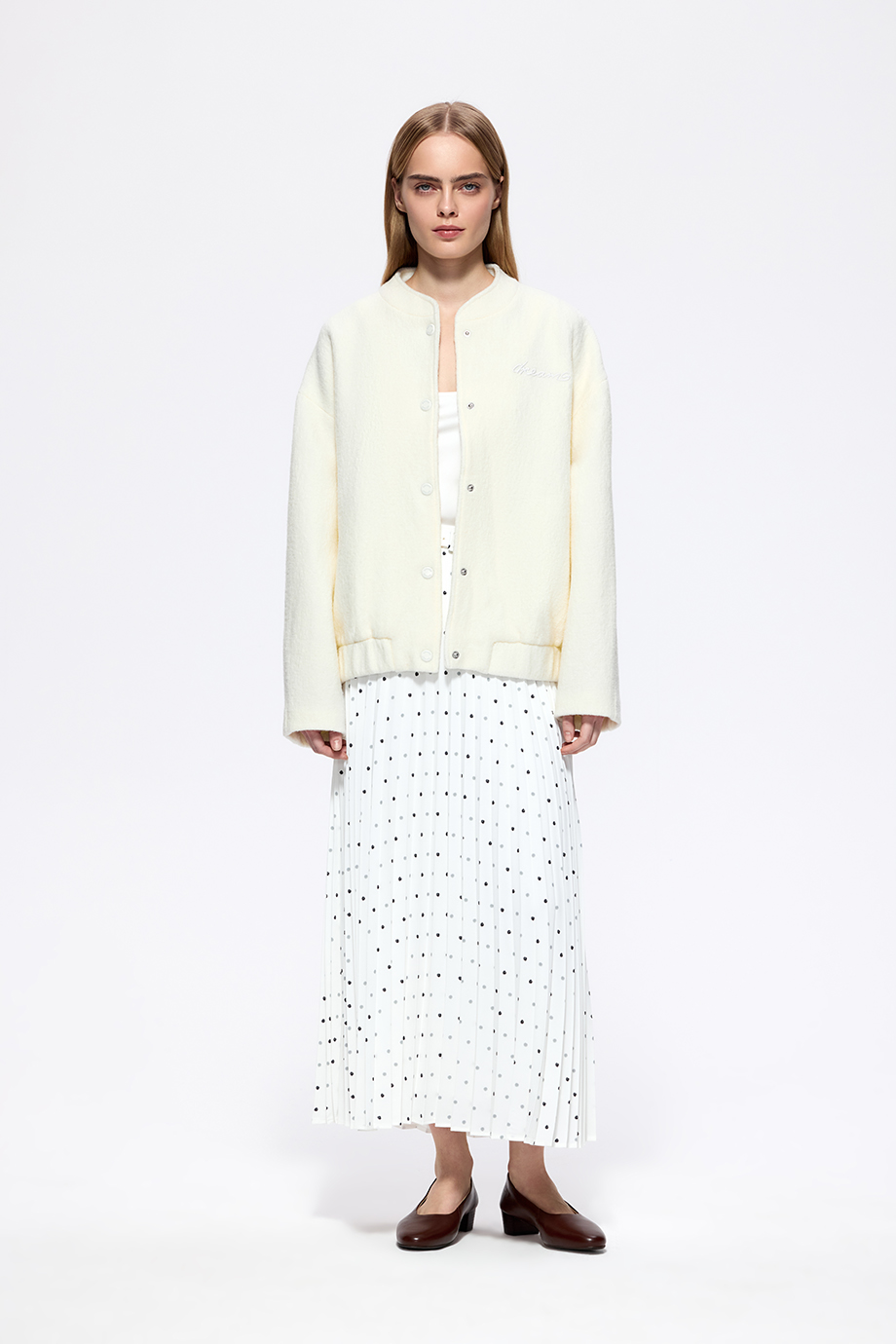 Бомбер из шерстяного букле