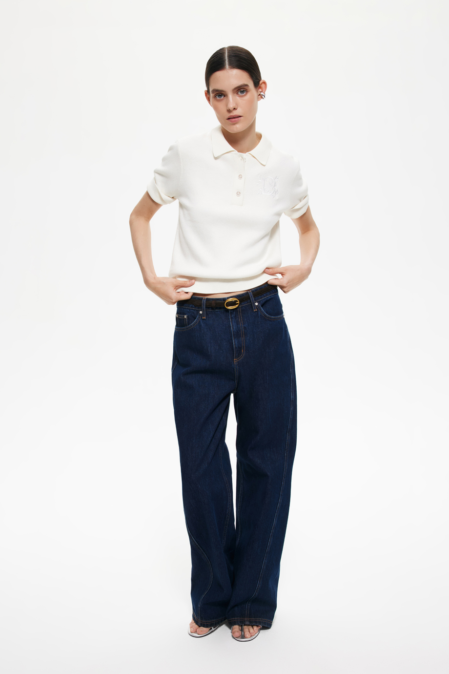 Джемпер-поло с вышивкой