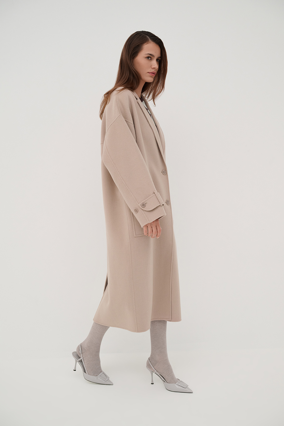 Пальто-кокон из шерсти