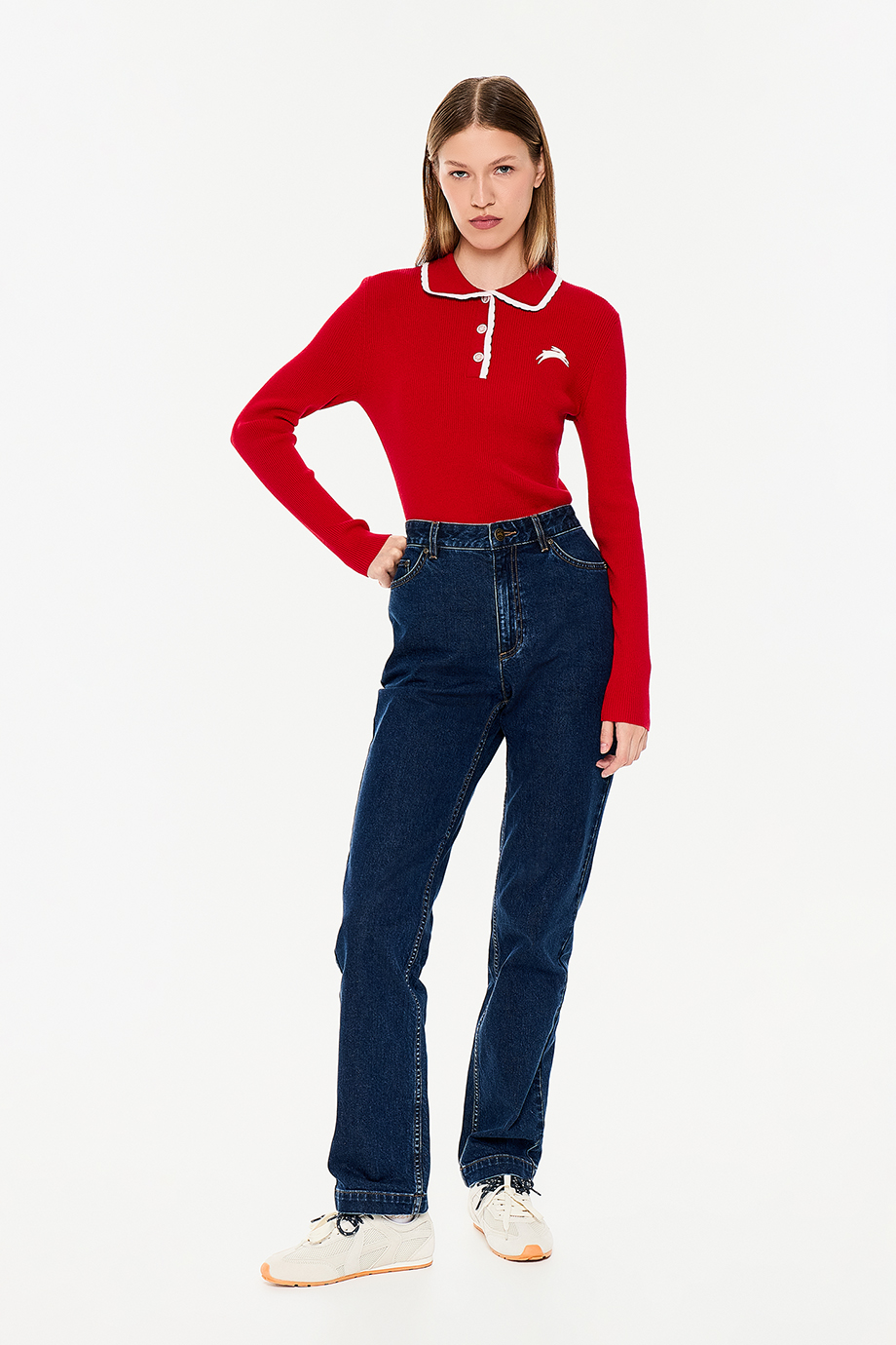 Джинсы Straight с вышивкой