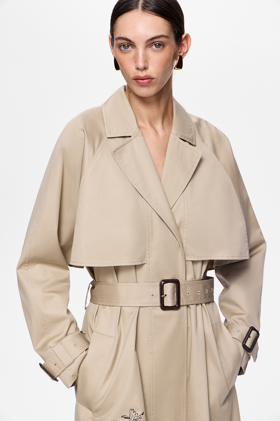 Тренч с принтом