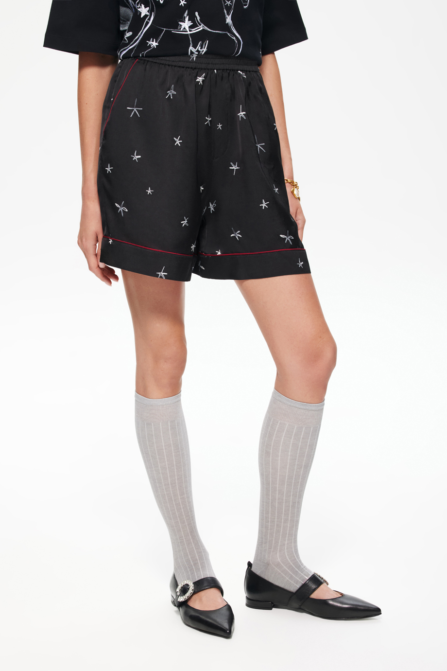 Шорты пижамные с принтом