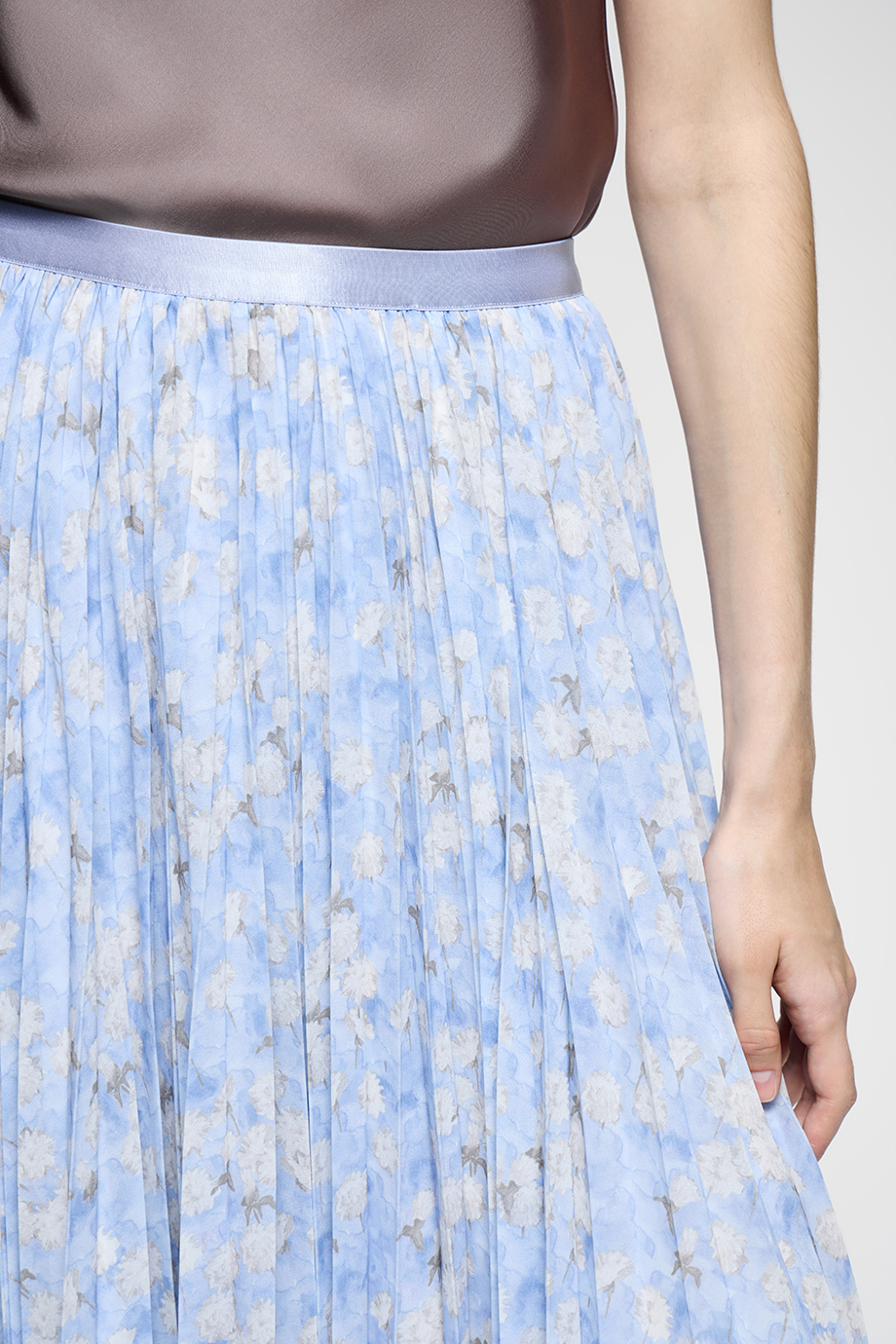 Юбка-плиссе из шифона с принтом