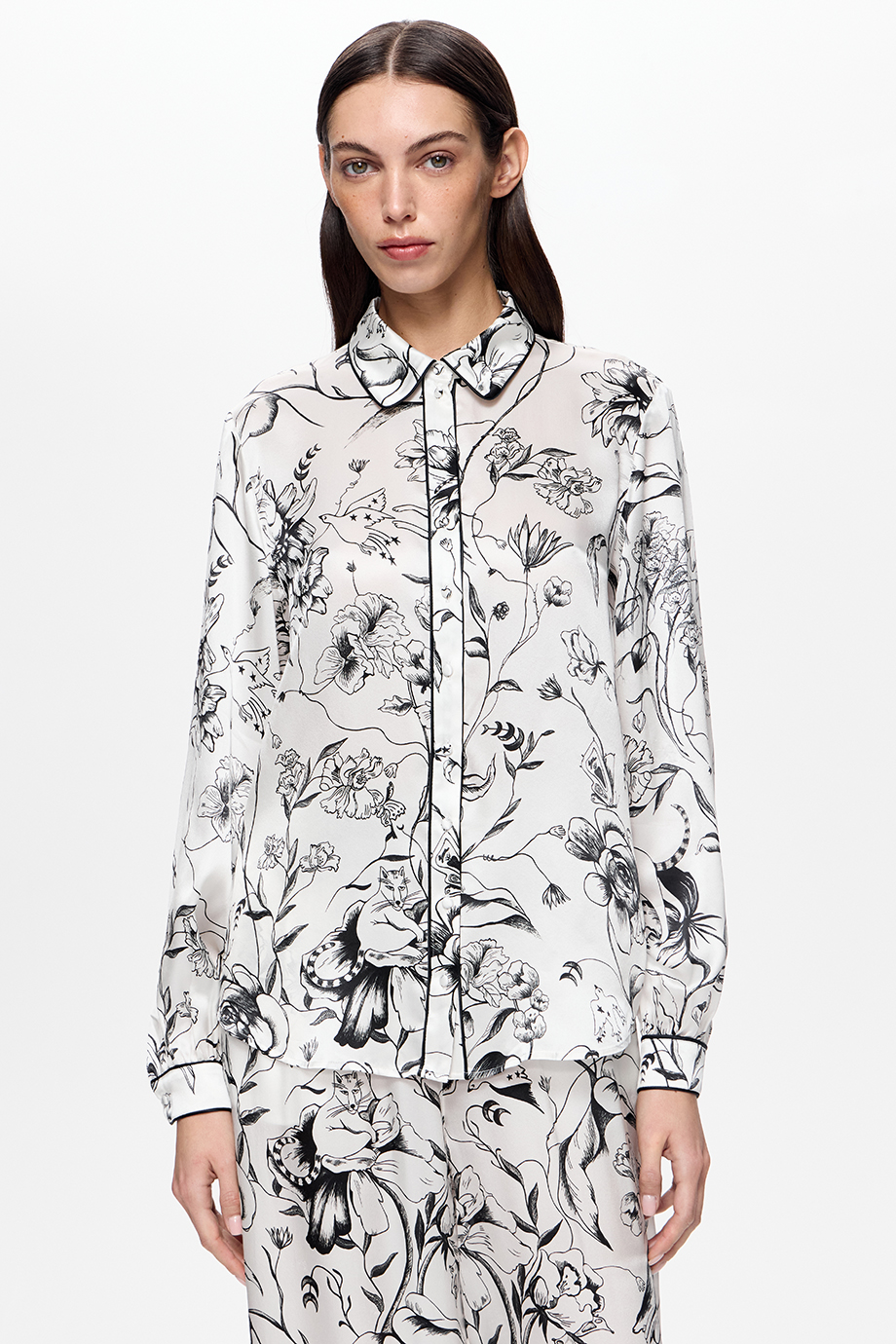 Блузка шелковая с принтом Блузка шелковая с принтом