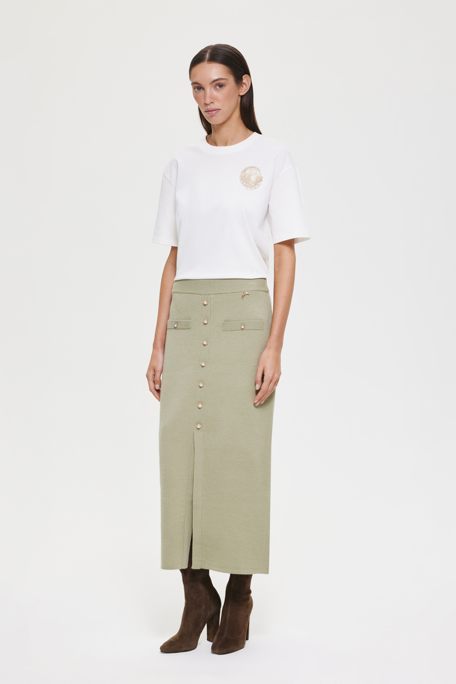 Юбка-карандаш вязаная