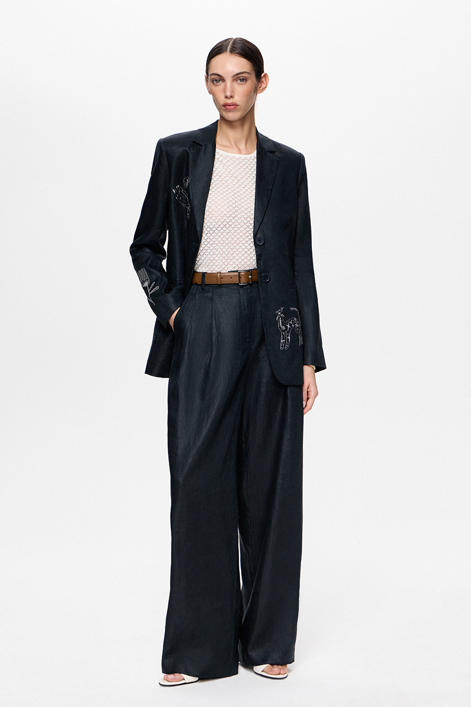 Брюки льняные широкие Брюки льняные широкие