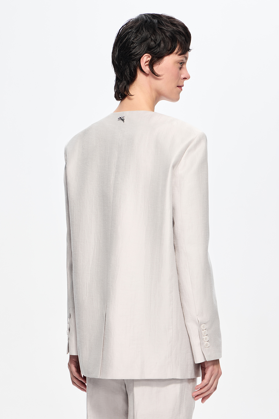 Жакет из жемчужного льна