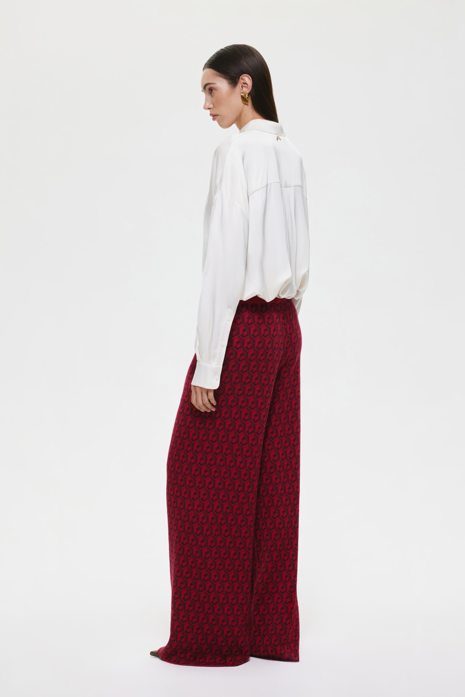 Брюки вязаные с лого-паттерном