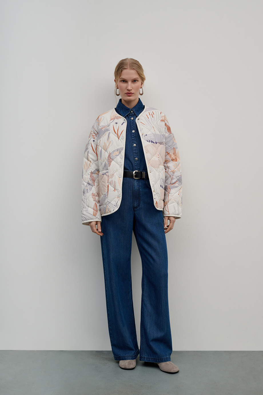 Куртка стеганная с принтом