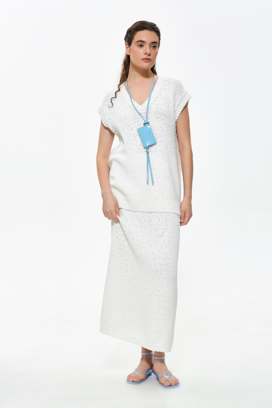 Юбка вязаная из хлопка букле