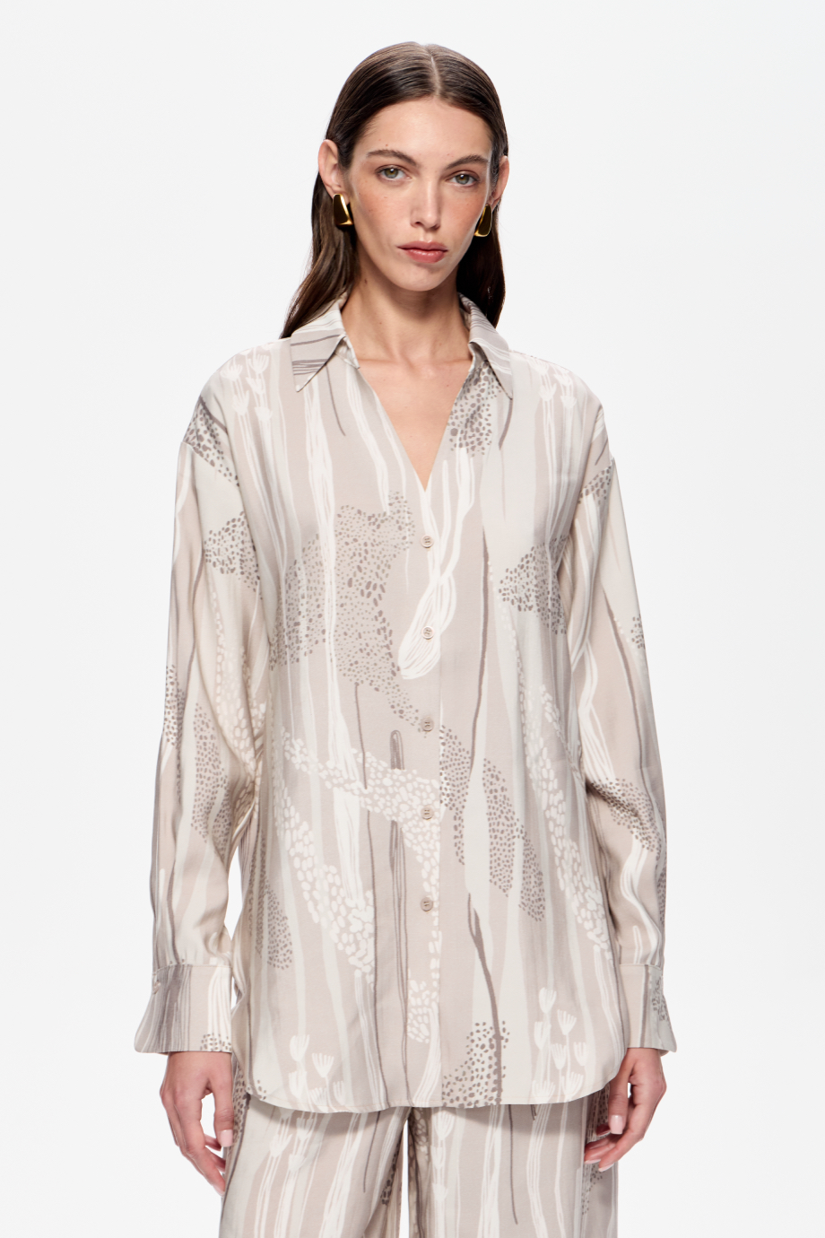 Блузка свободная с принтом