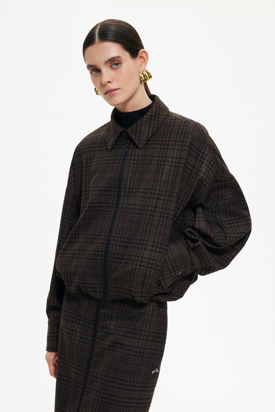 Жакет-бомбер в клетку