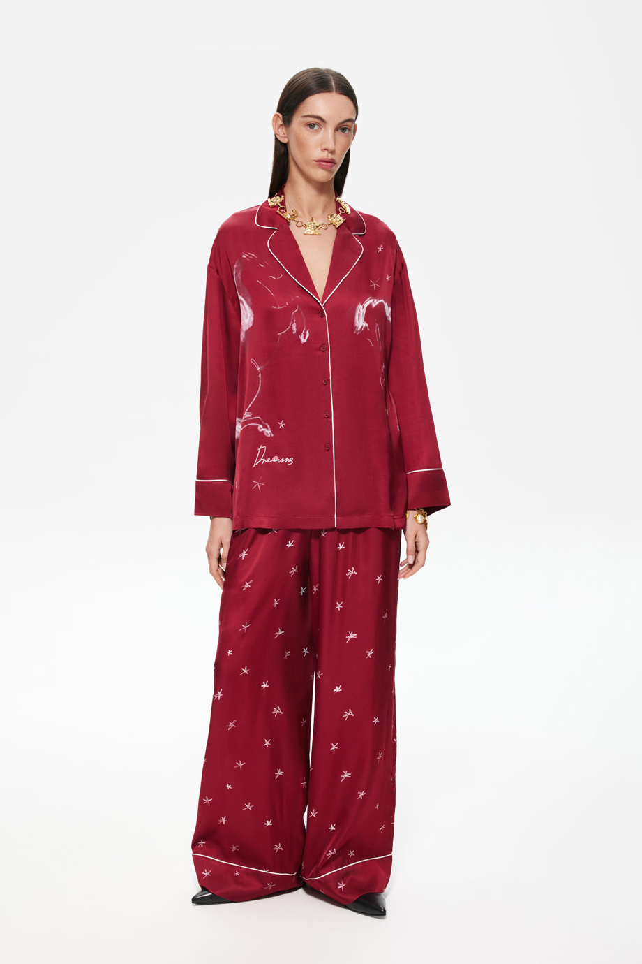 Брюки пижамные с принтом