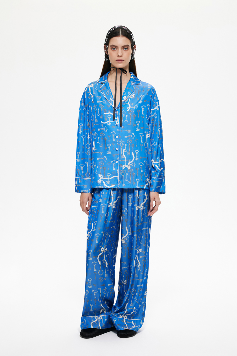 Блузка пижамная с принтом