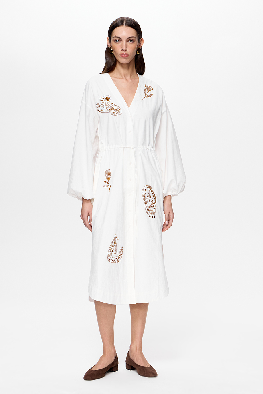 Платье хлопковое с вышивками