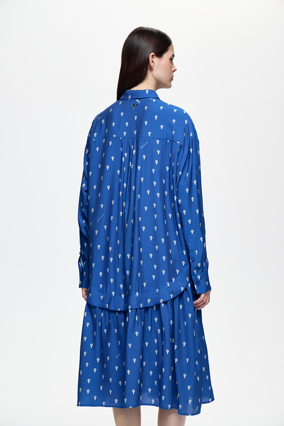 Платье-рубашка с принтом