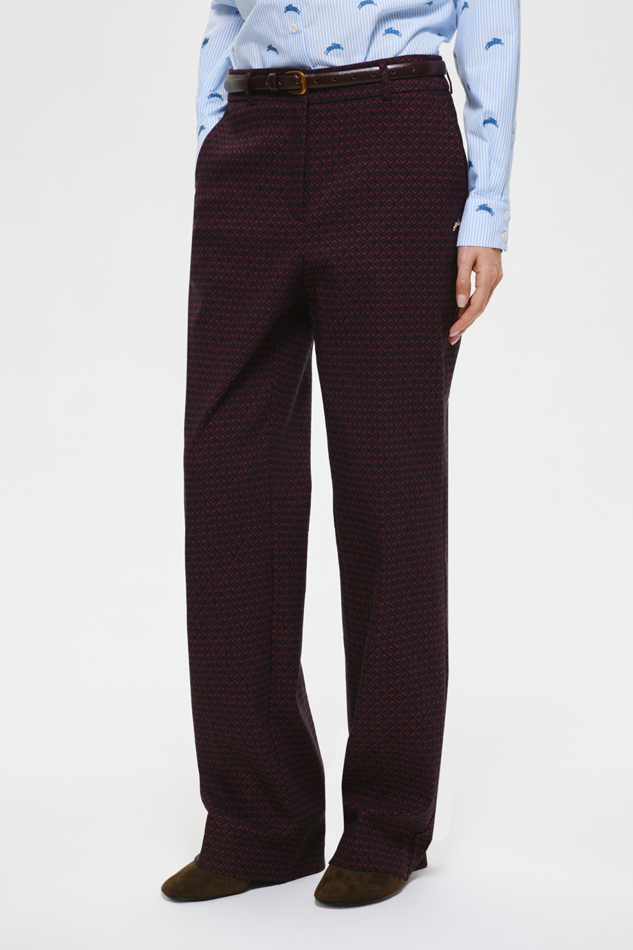 Брюки прямые из жаккарда