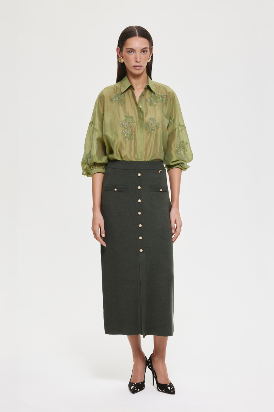 Юбка-карандаш вязаная