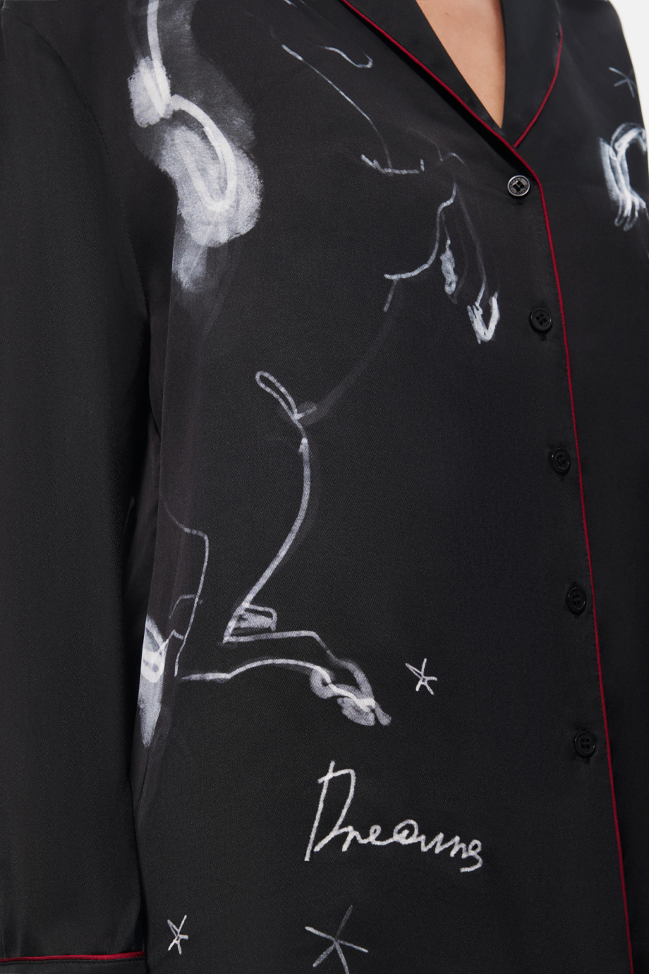 Блузка пижамная с принтом