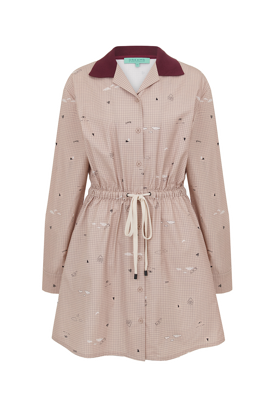 Платье-рубашка с принтом