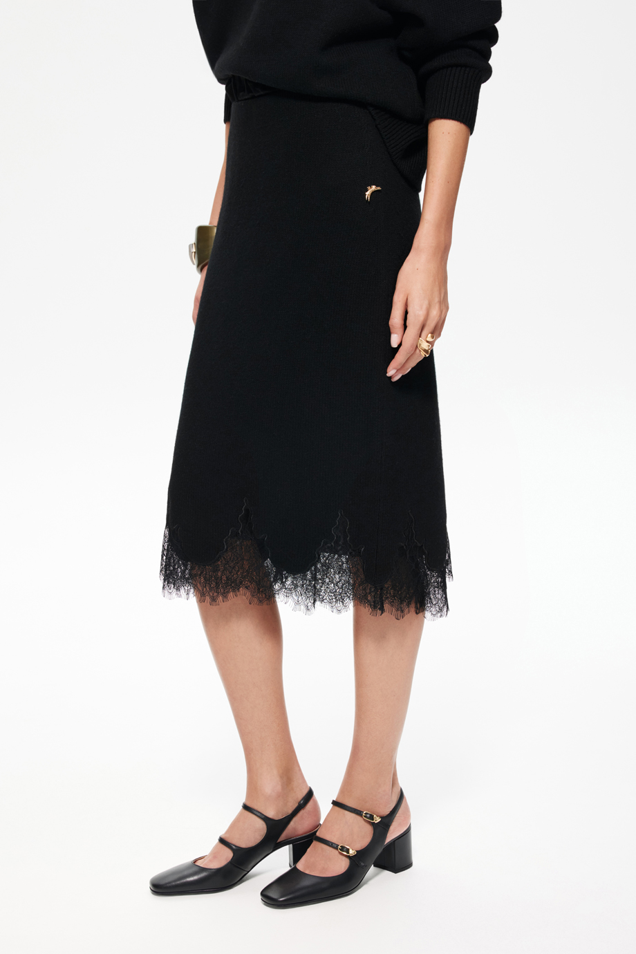 Юбка с кашемиром и кружевом