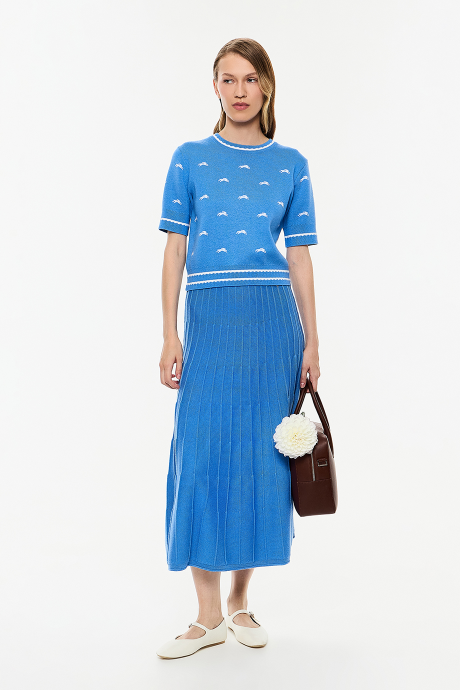 Юбка вязаная из смесового тенселя и кашемира Юбка вязаная из смесового тенселя и кашемира