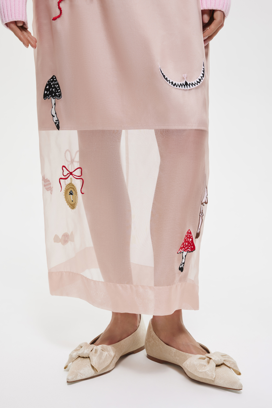 Юбка из шелковой органзы с вышивкой