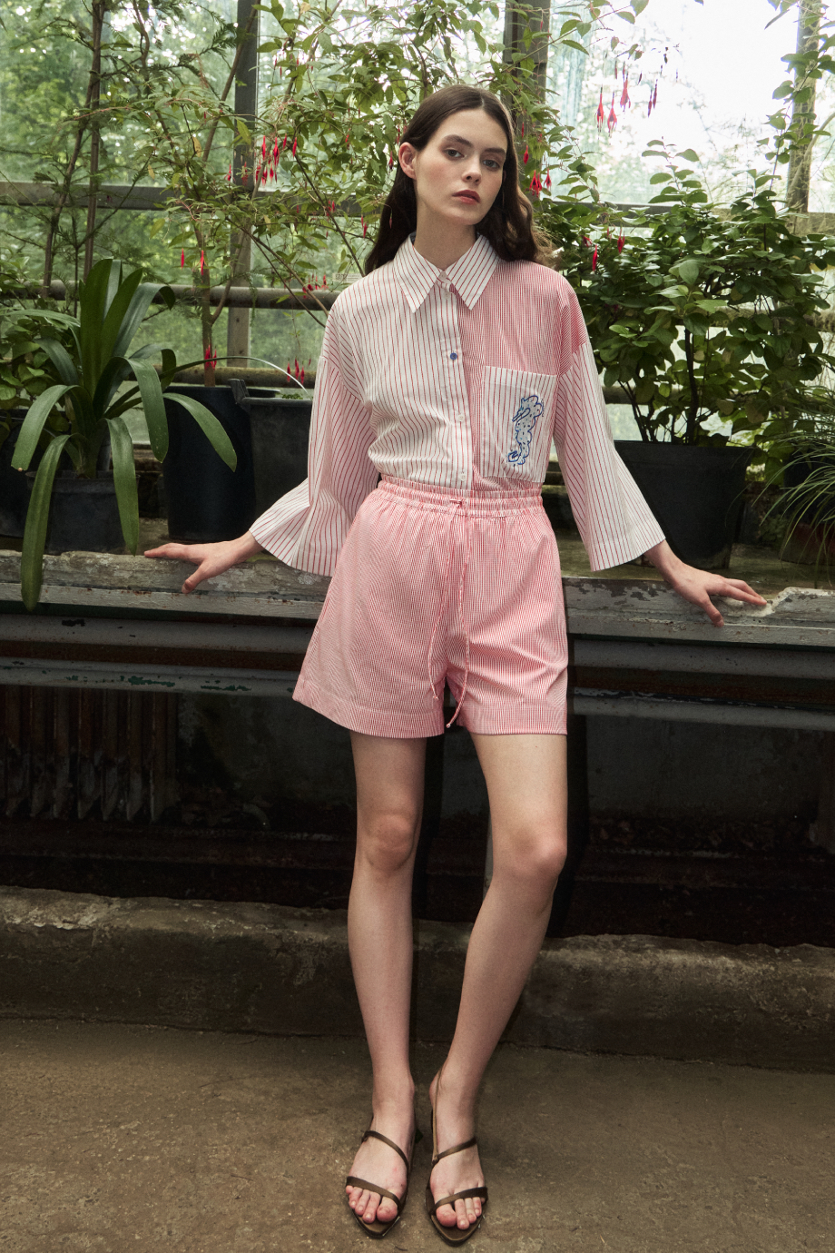 Шорты хлопковые с вышивкой