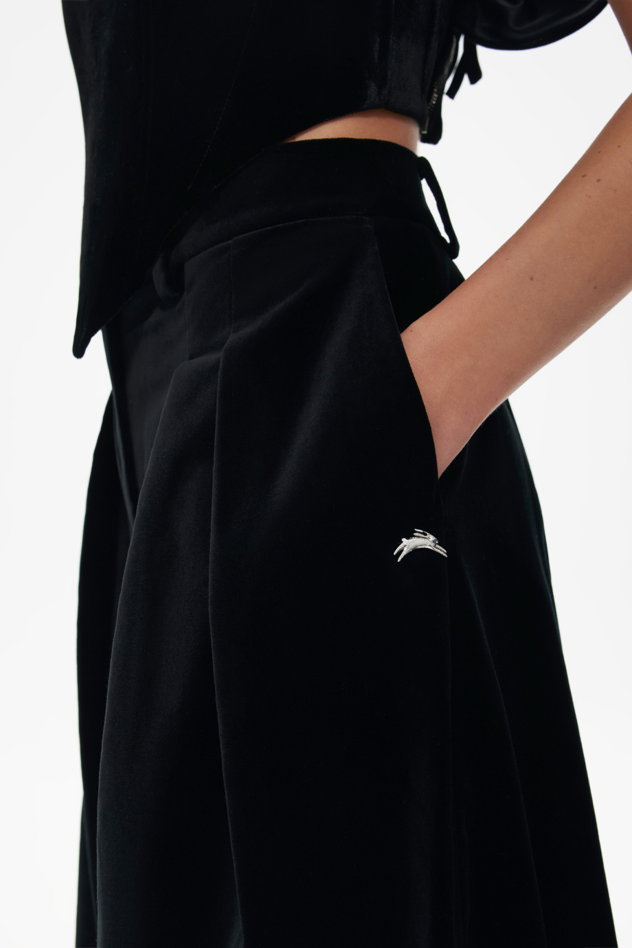 Брюки-баллон из хлопкового бархата