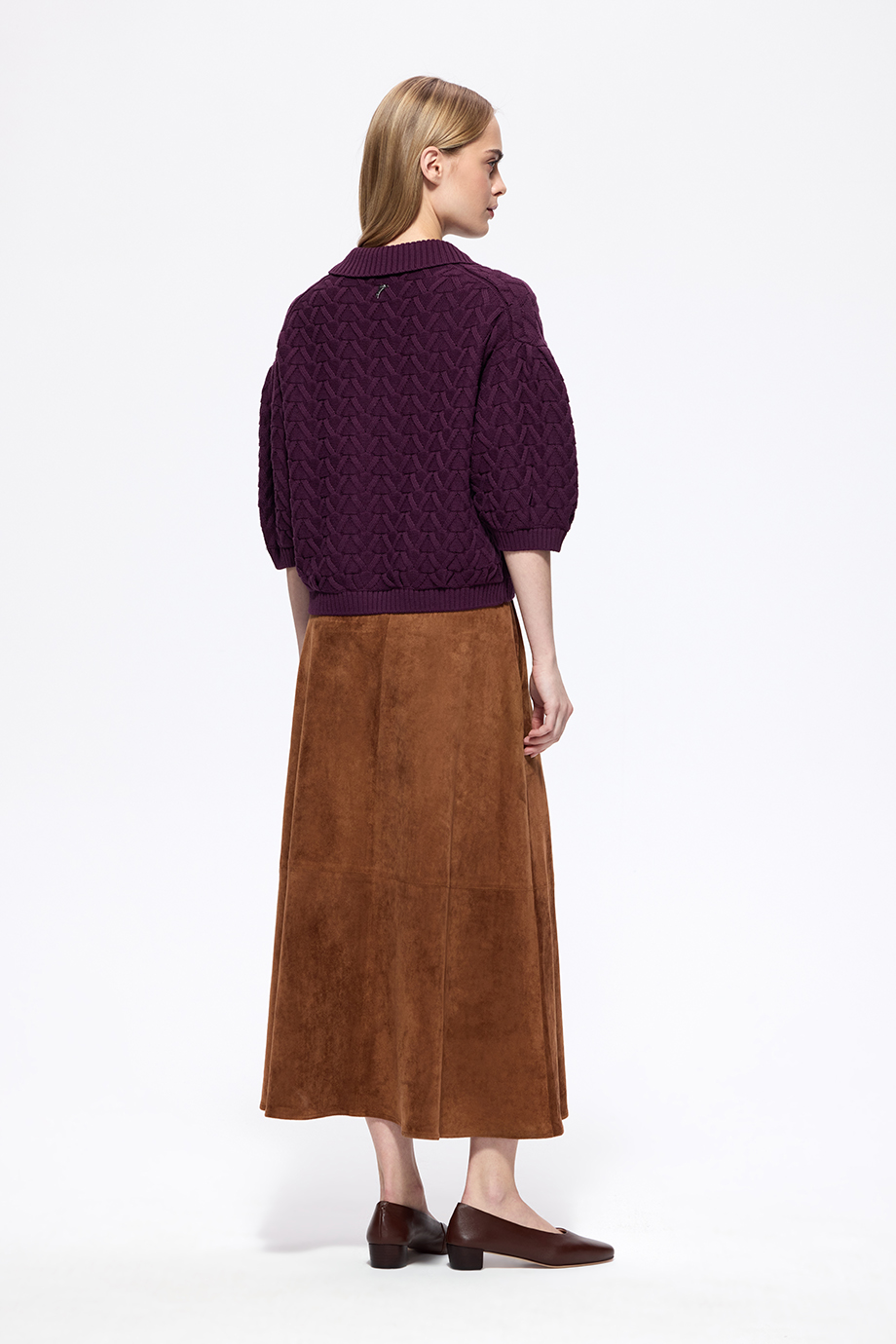 Джемпер-поло ажурный