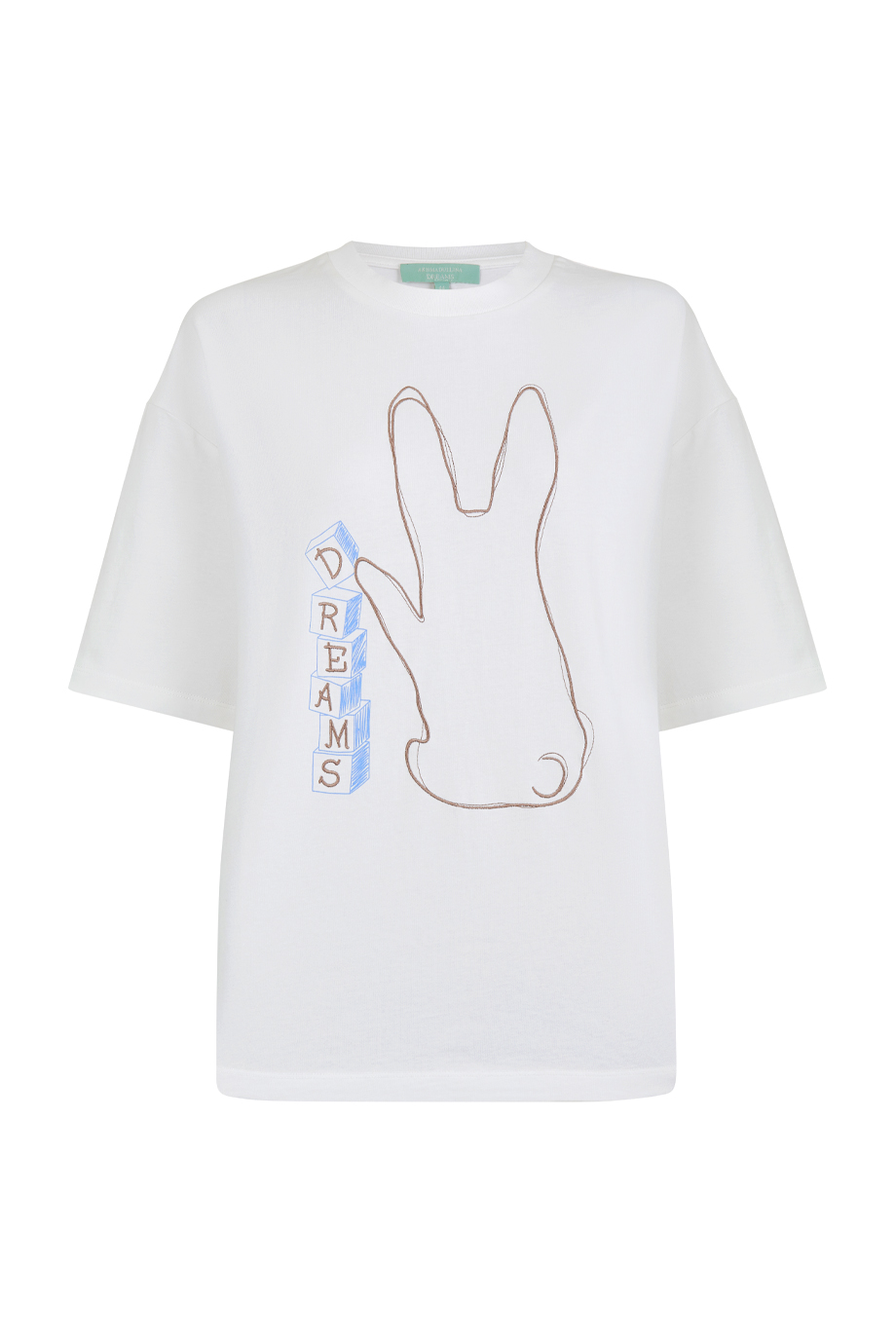 Футболка с принтом и вышивкой