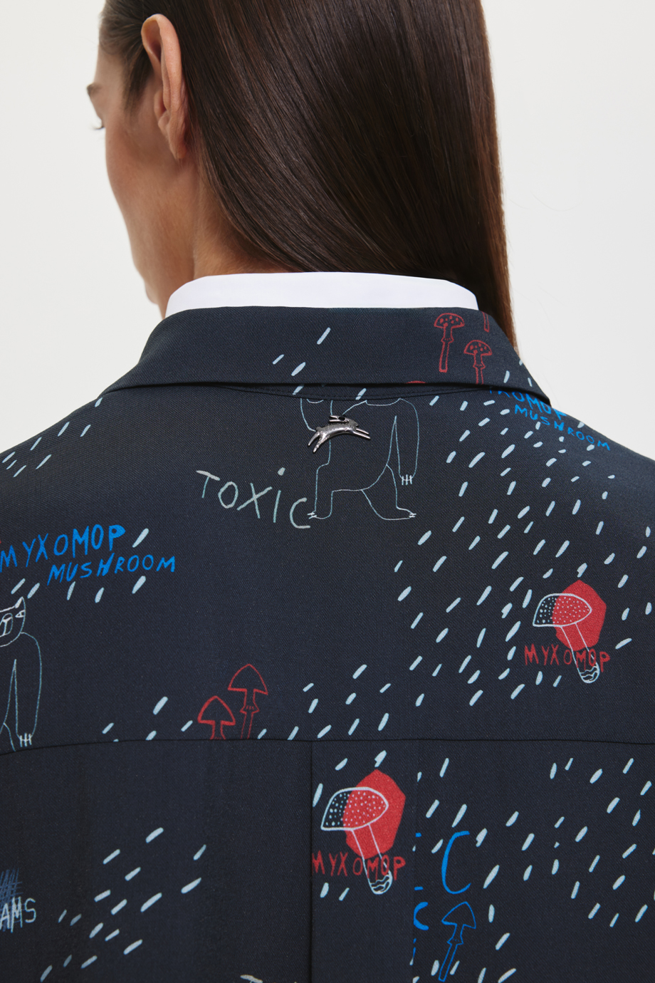 Платье-рубашка с принтом