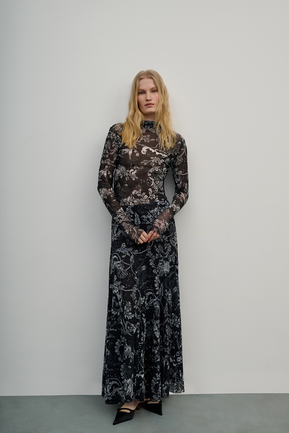 Юбка из сетки с принтом Юбка из сетки с принтом