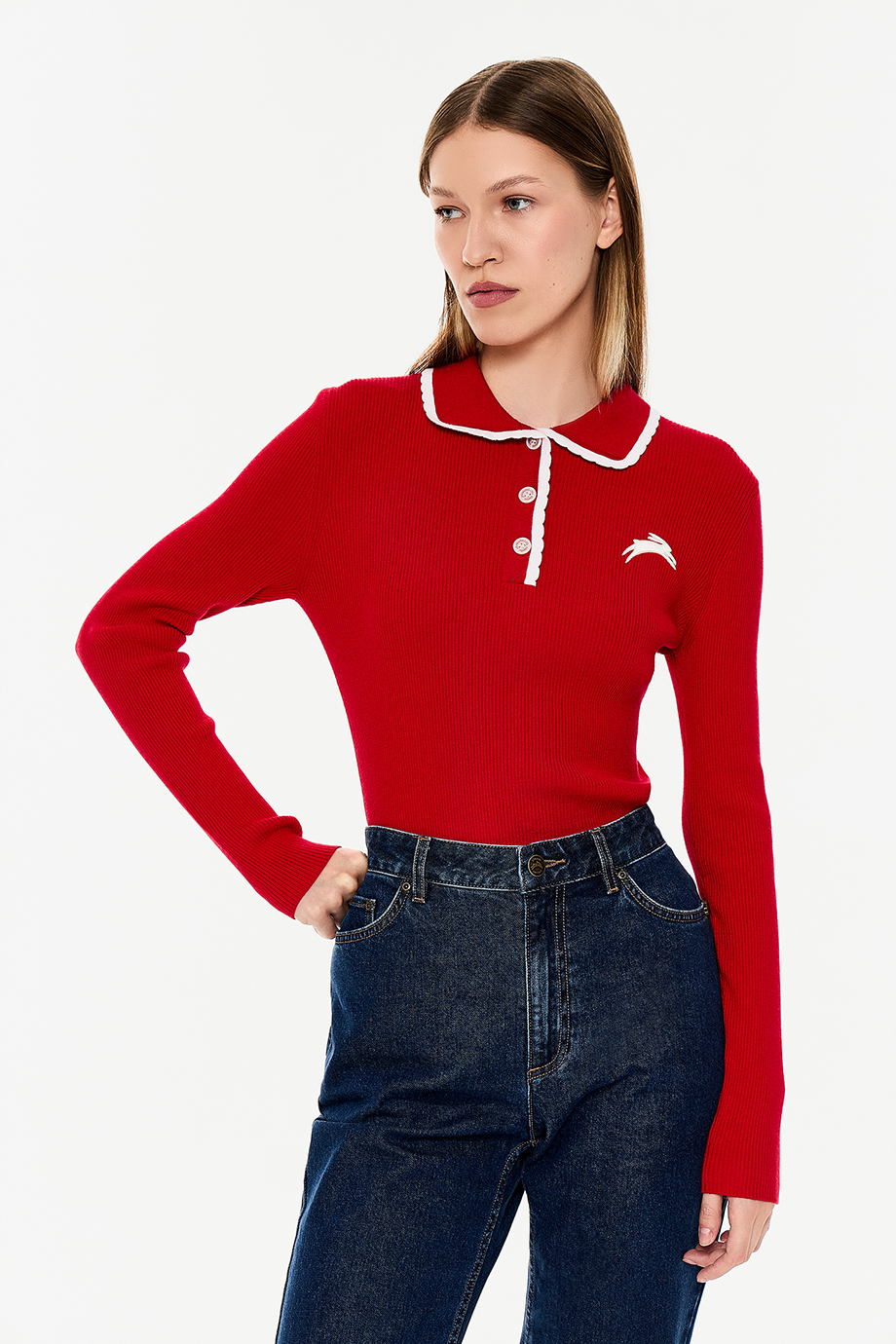 Джинсы Straight с вышивкой