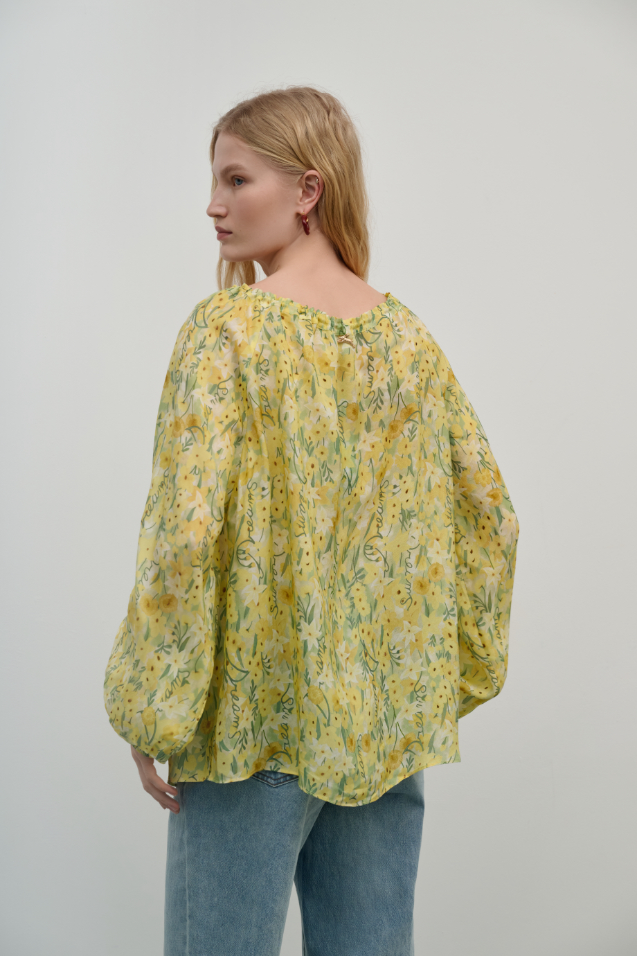 Блузка свободная с принтом