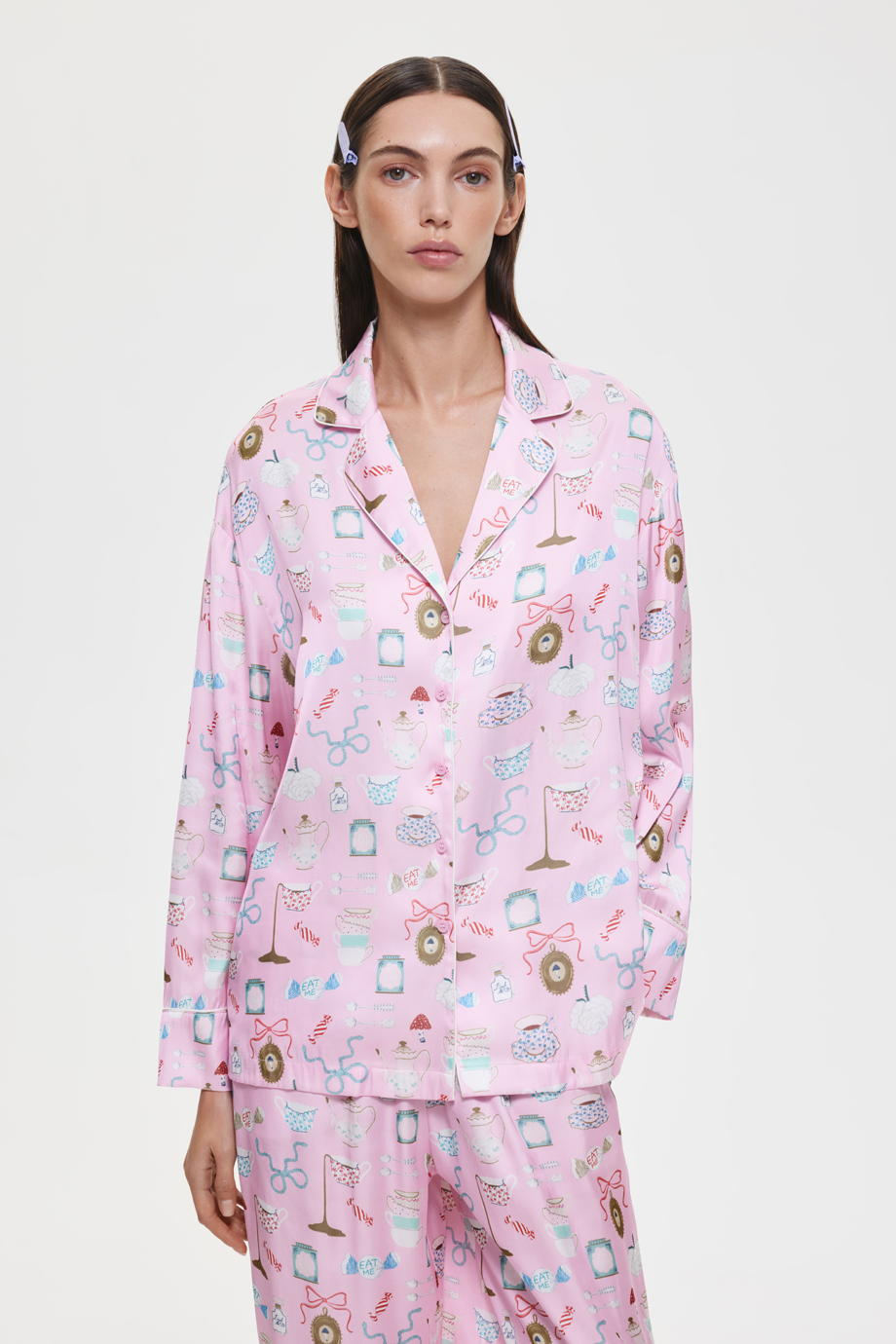 Блузка пижамная с принтом