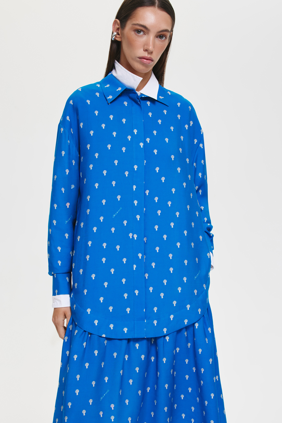 Платье-рубашка с принтом