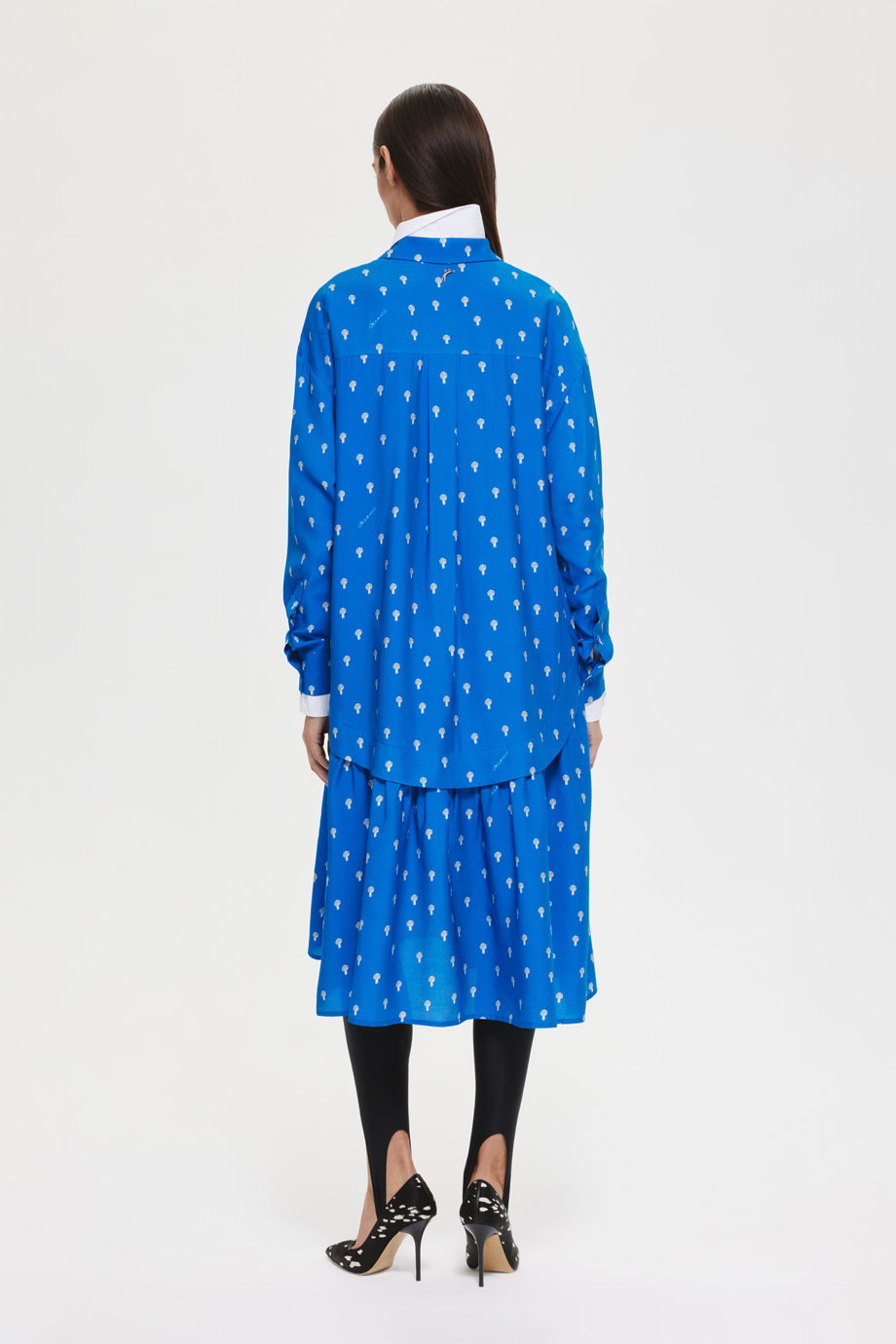 Платье-рубашка с принтом