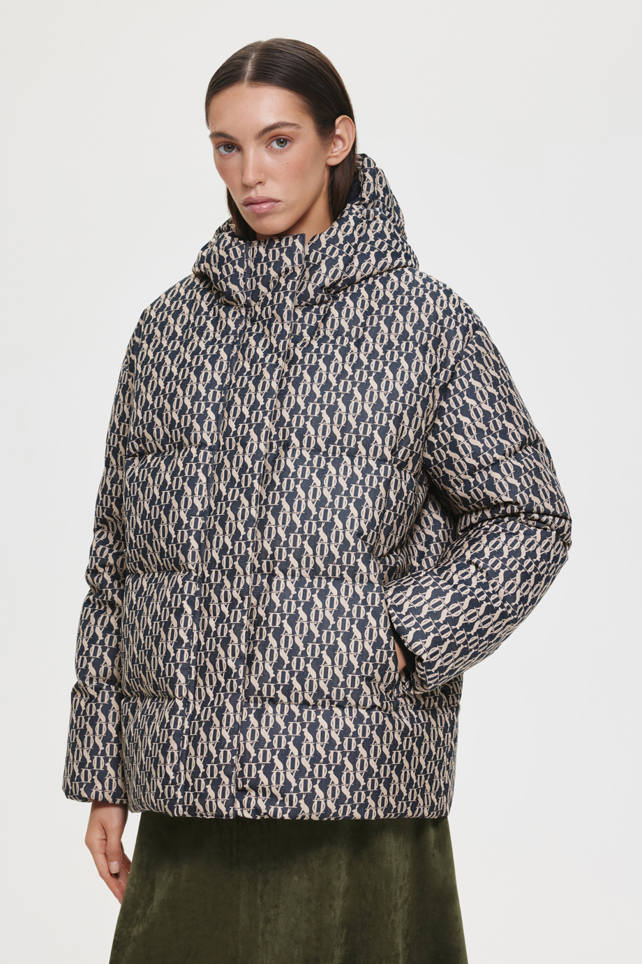 Пуховик жаккардовый