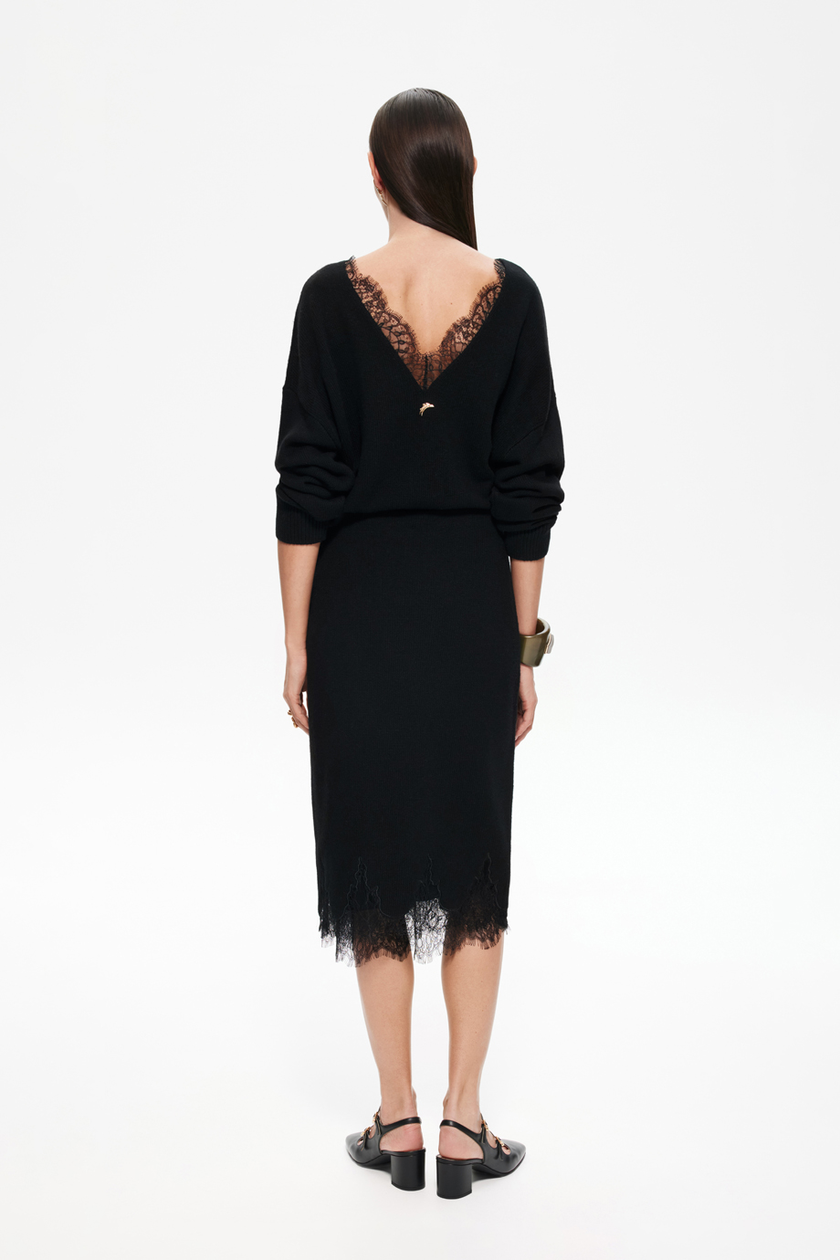 Джемпер с кашемиром и кружевом