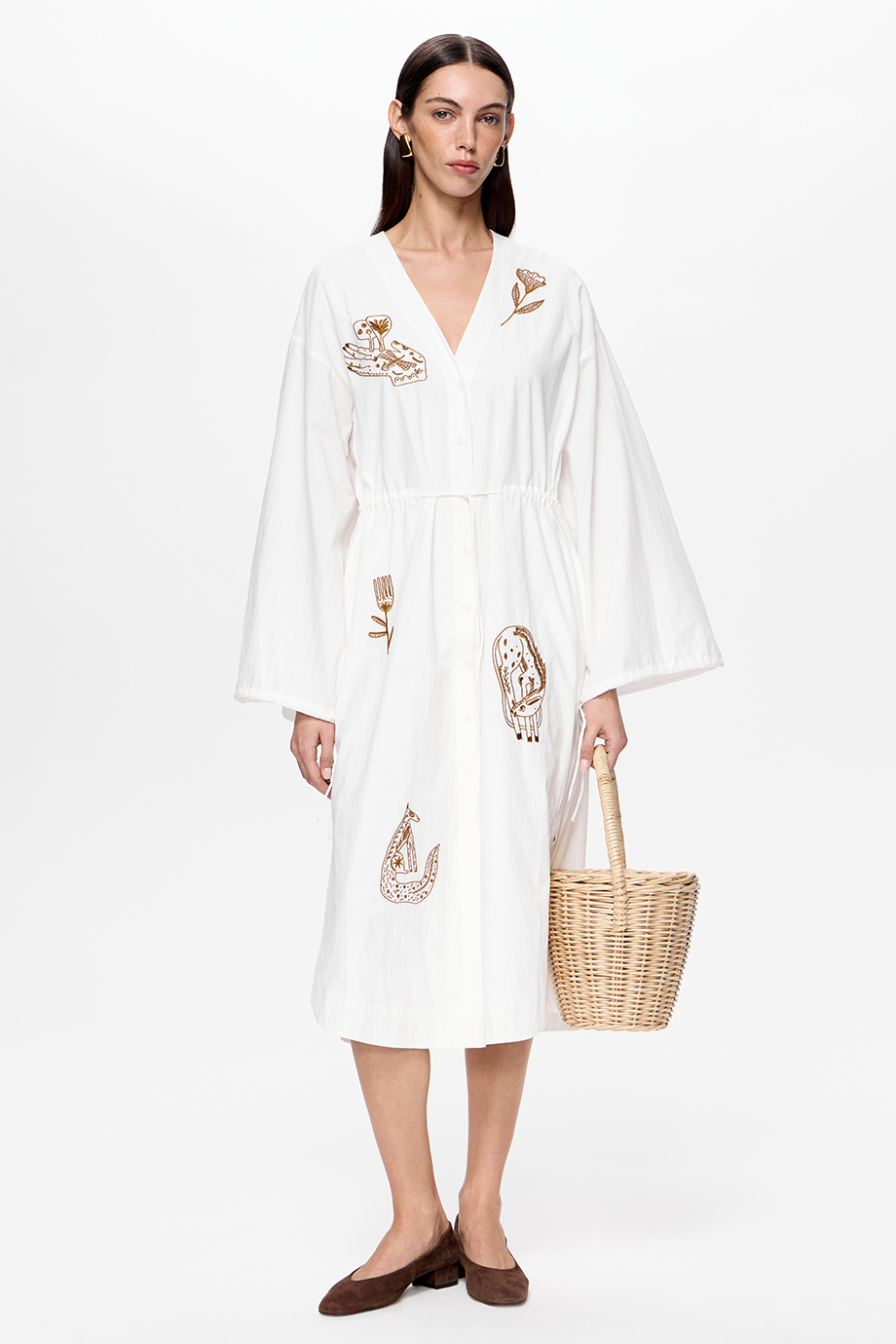 Платье хлопковое с вышивками