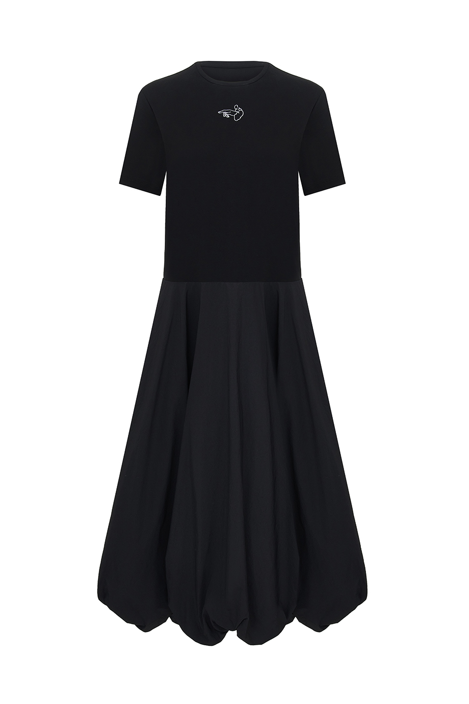 Платье-баллон комбинированное