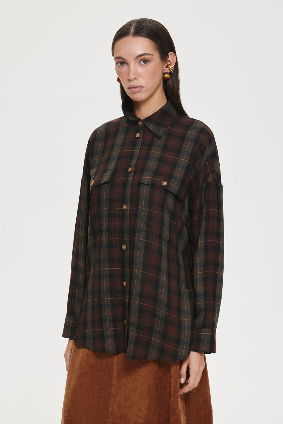 Блузка из лиоцелла в клетку