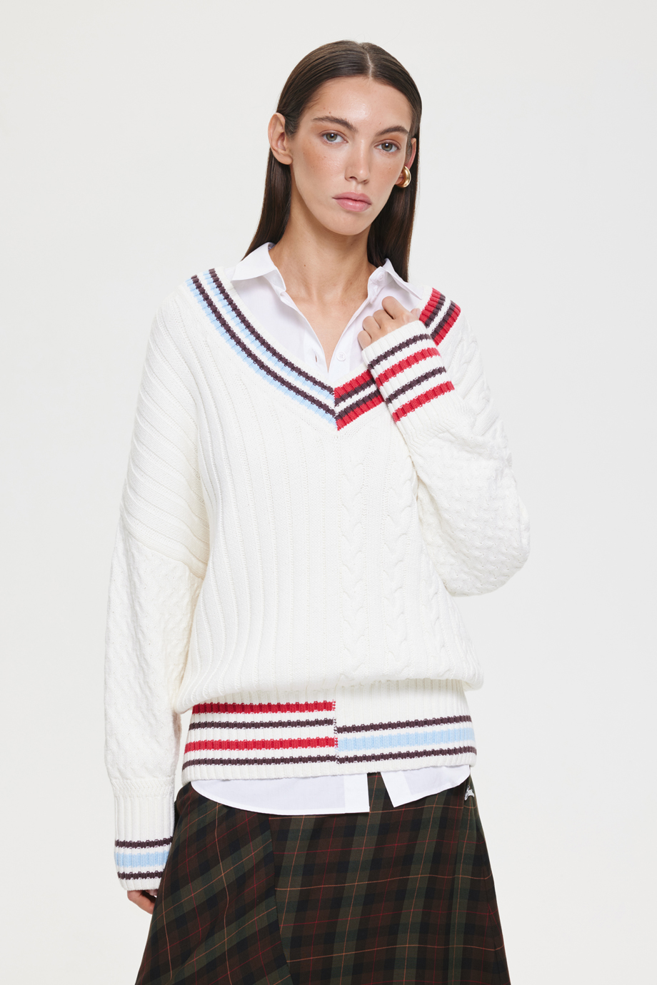 Джемпер с косами