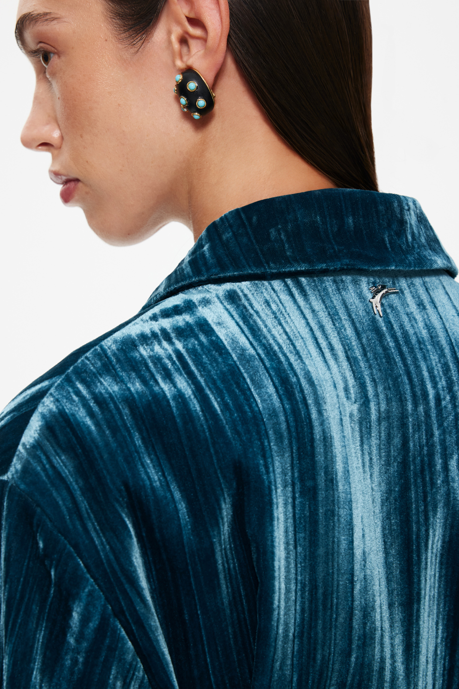 Жакет из жжатого вискозного бархата